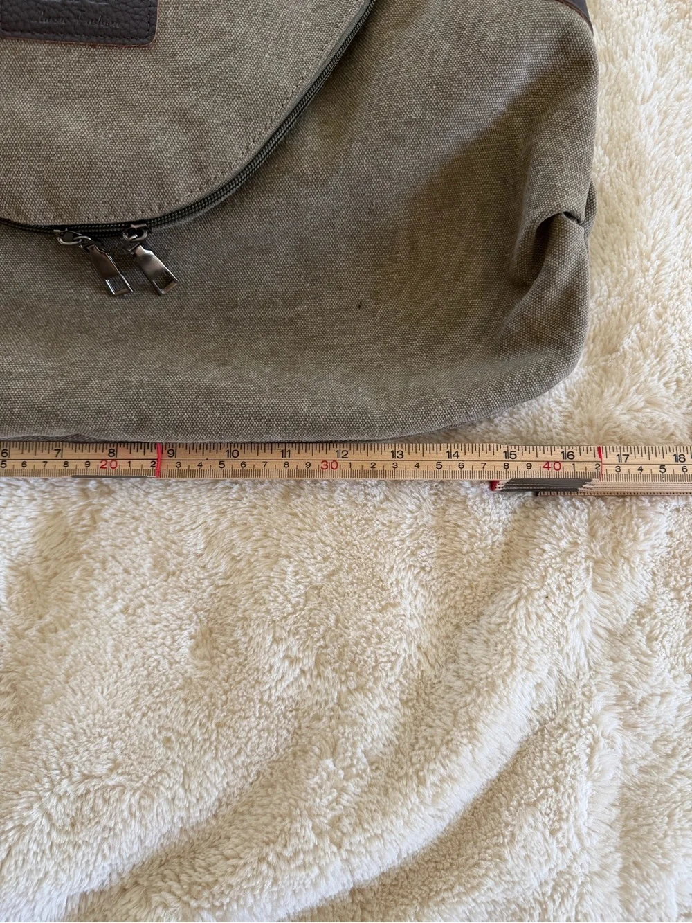 Lush Fashion Canvas & Leather Weekender Tote Olive Green Travel Shoulder Bag